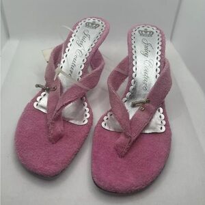 Pink Juicy Couture Open Toe Velour Heels Sandals